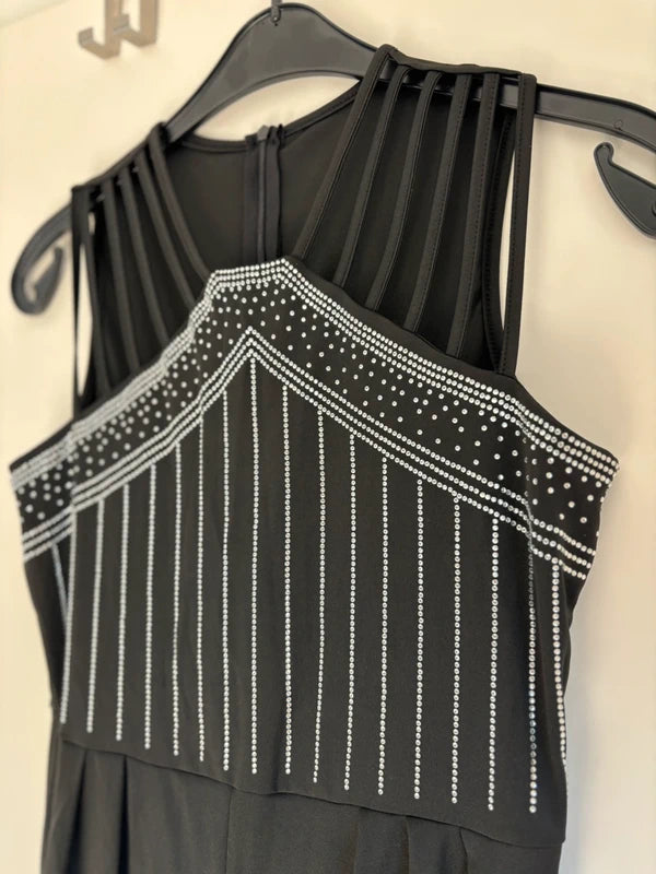 Schwarzer Jumpsuit mit Strass – Größe M