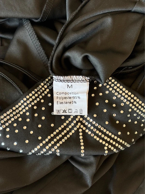 Schwarzer Jumpsuit mit Strass – Größe M
