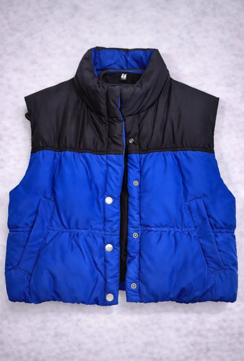 H&M Steppweste blau/schwarz – Größe S