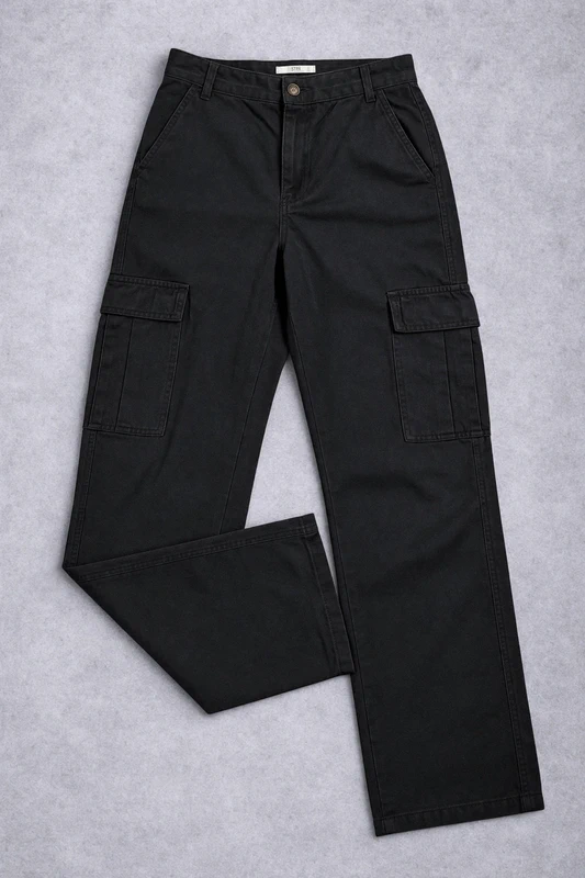 Stradivarius Cargo Hose schwarz – Größe M