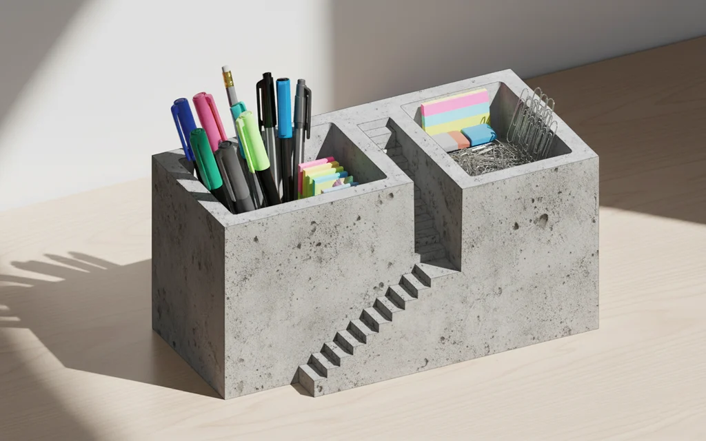 Beton Schreibtisch-Organizer